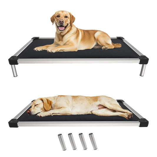 FXW TitanNest Padded Dog Bed for Crate Chew-Proof Elevated Cot for Indoor/Outdoor/Camping Use Durable & Washable Pet Bed for Extra Large Dogs 56-Inch Black